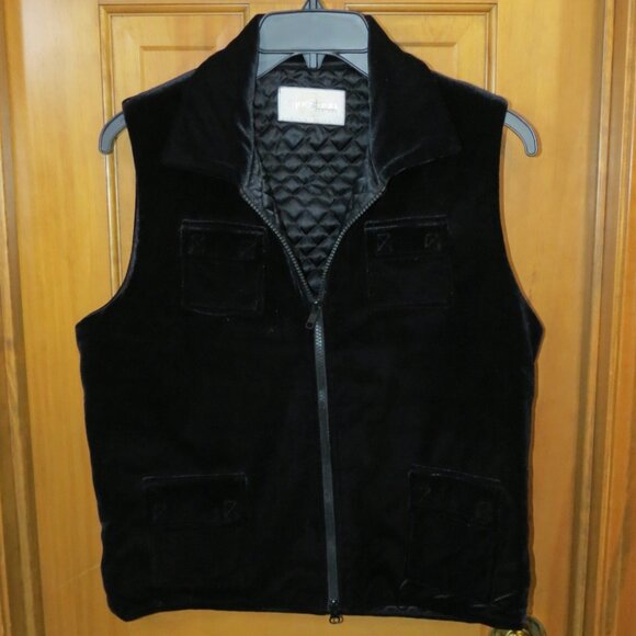 Equestrian Designs Velvet Vest Black Waistcoat Pockets Riding Dressage Sz Small - Picture 1 of 6